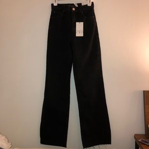 Zara Hi Rise Wide Leg Full Length Jeans